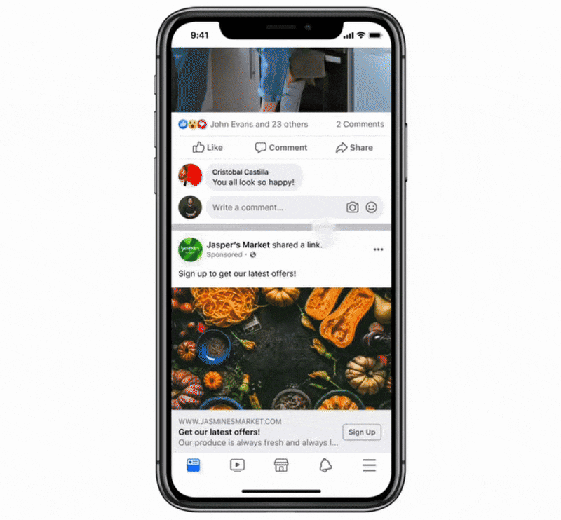facebook 名單型廣告範例
