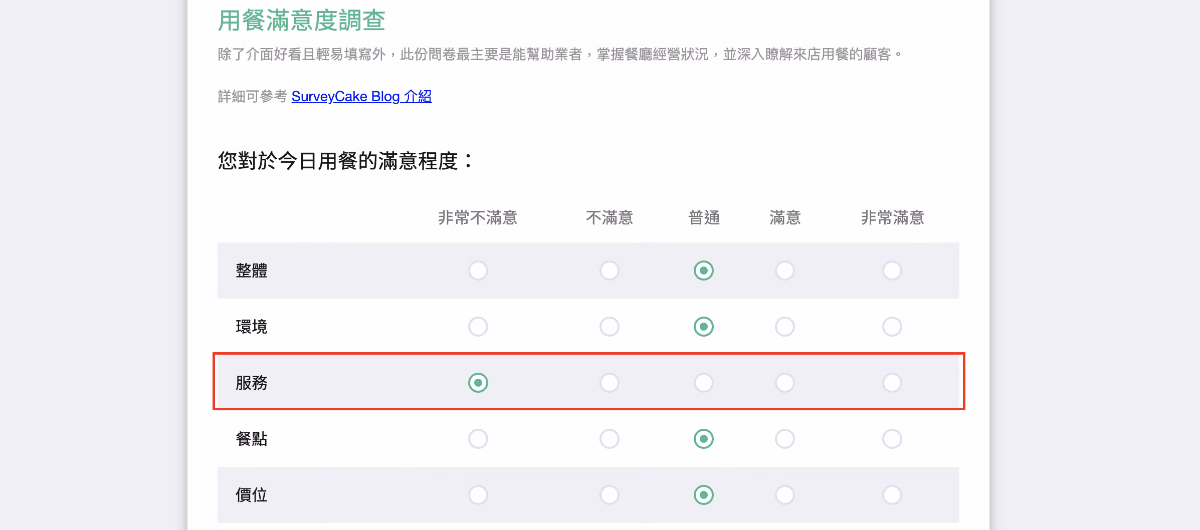 設定 Webhook 觸發規則畫面，服務題目選擇非常不滿意時發送客服警示