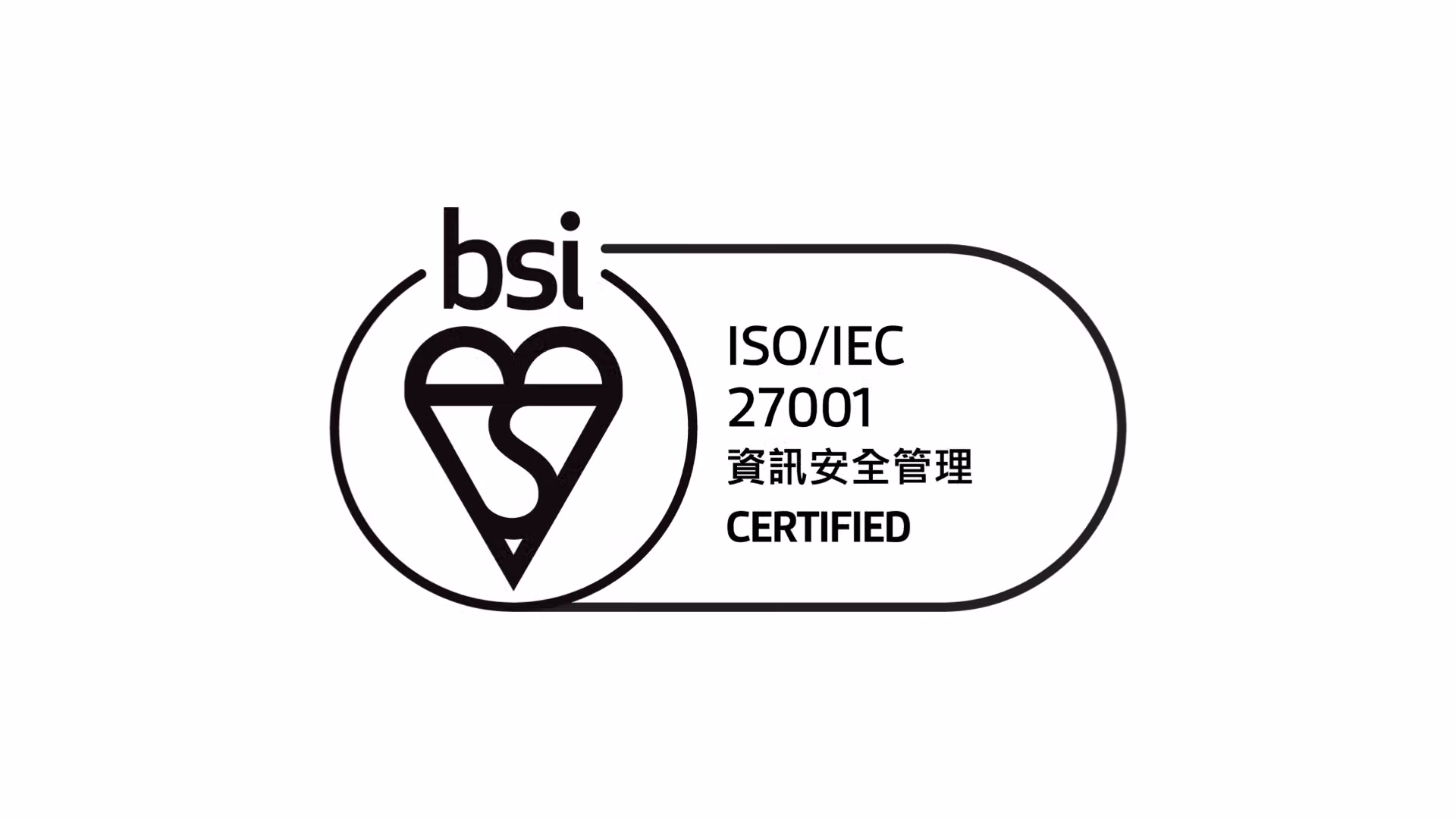 SurveyCake 取得 ISO 27001 資訊安全管理系統國際認證的標章展示畫面