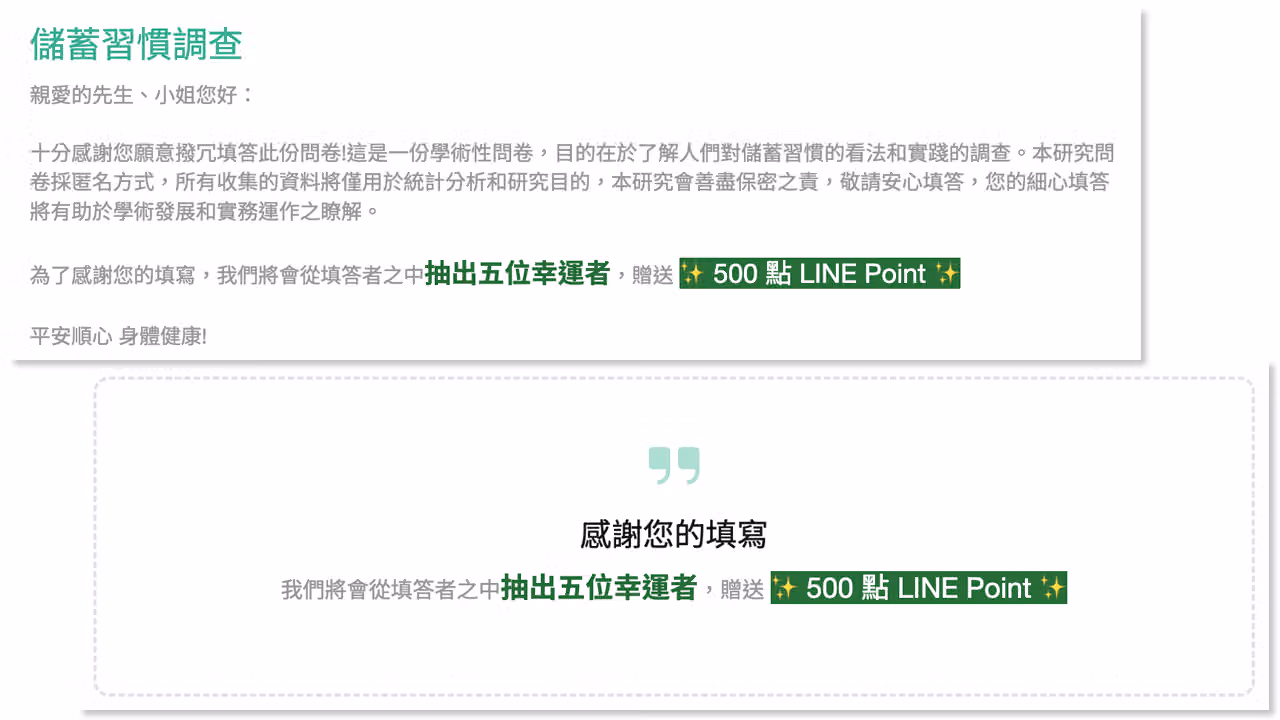 在市場調查問卷設計,加上特別的文字樣式與引言題,提升問卷回覆率