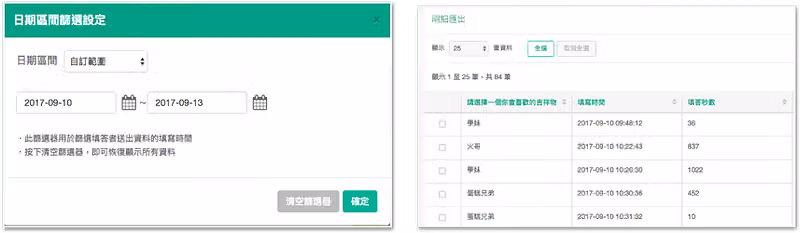 日期區間篩選