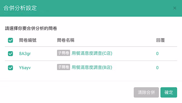 合併分析子母問卷