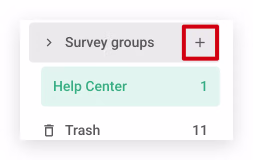 Clicking the + button to create a new workspace and naming it wedding survey