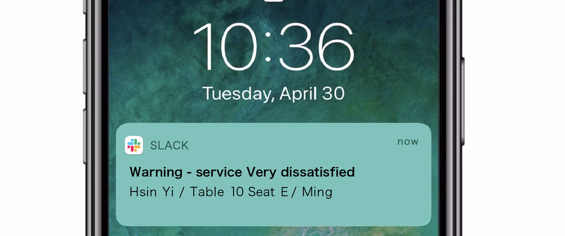 Internal notification automatically sent by the system after a 'Very dissatisfied' response