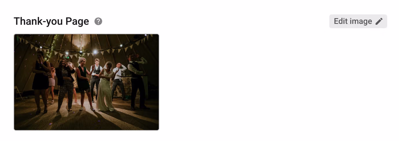 Thank You Banner setting with an uploaded image confirmed for the survey
