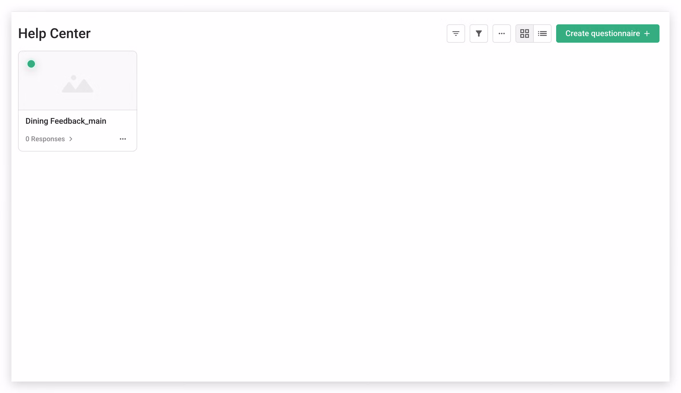 Main survey named 'Dining Feedback Survey_main' in the survey list