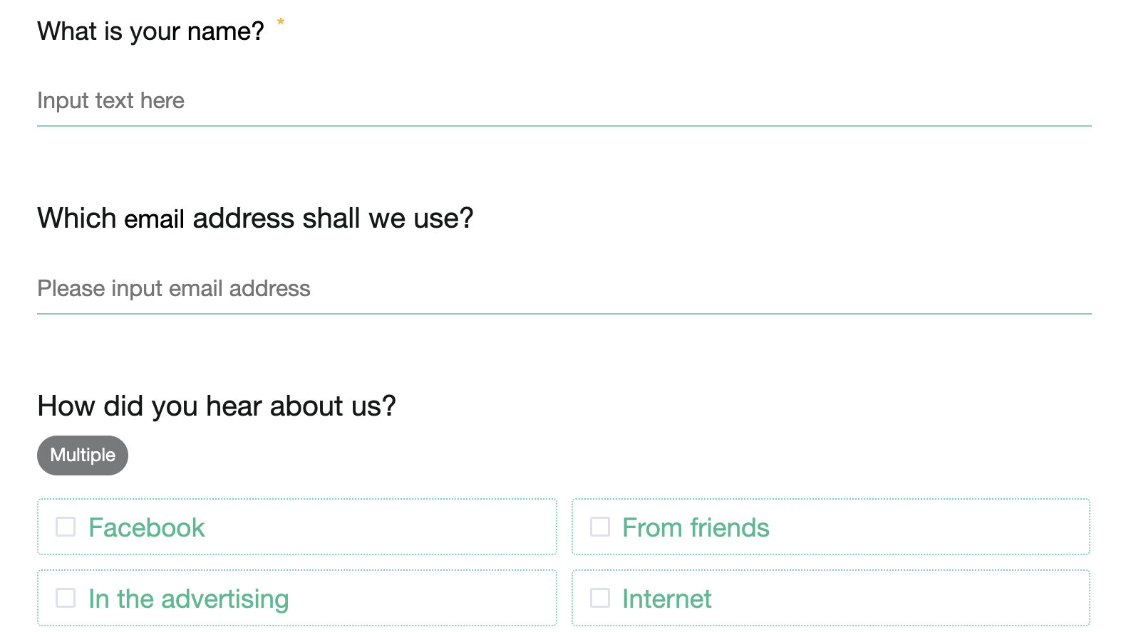 Plain survey question shown without any styling applied