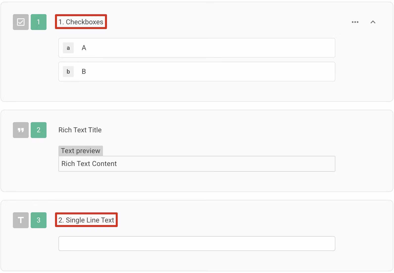 Question editor with a custom question number manually typed into the question text