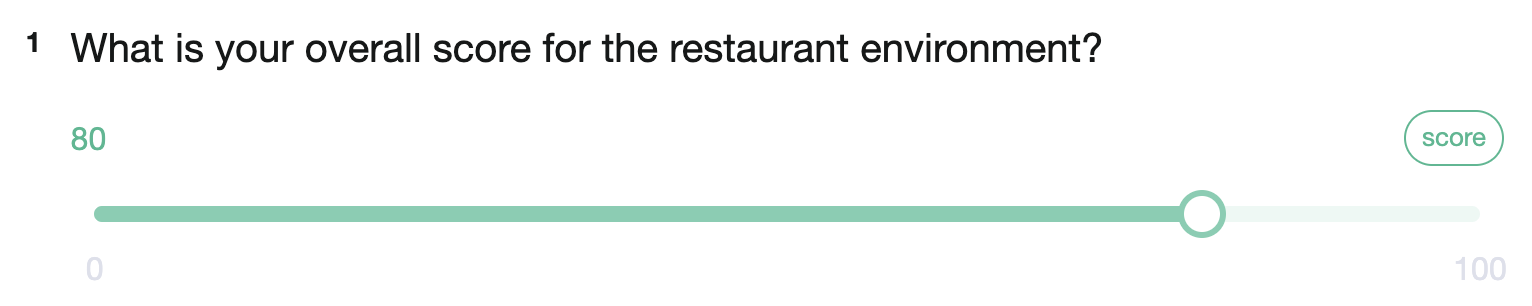 Respondent dragging the numeric slider to select a score in the survey