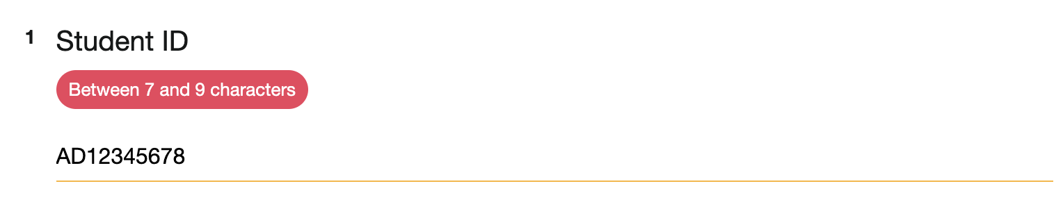 Text Validation setting with the format set to Phone Number