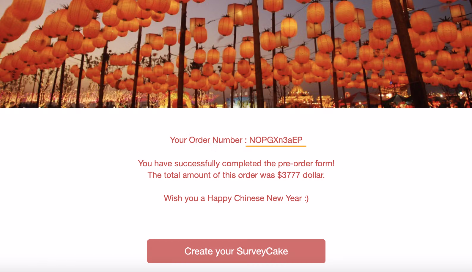 Settings screen enabling respondent notifications to email their serial number