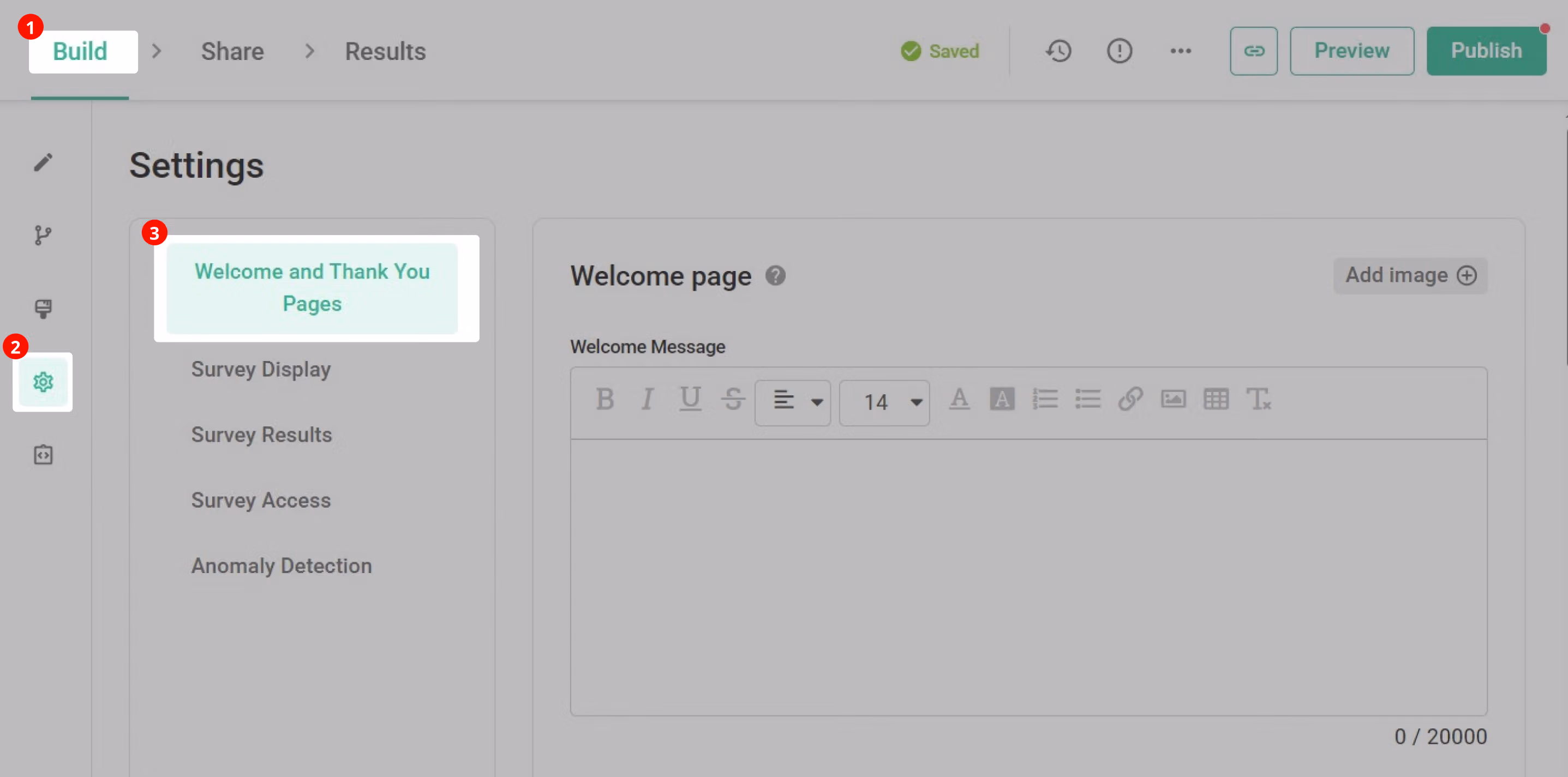 Welcome and Thank You Pages settings page showing the entry point for the See Results Button feature