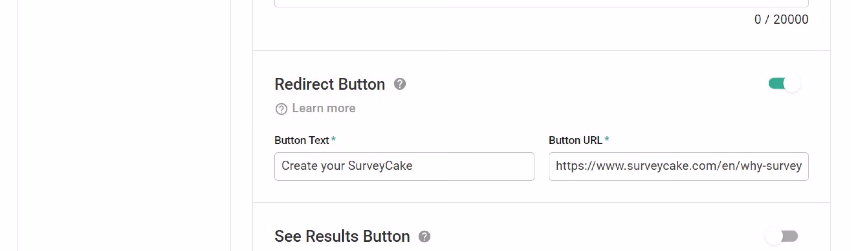 Redirect Button toggle switch turned on in the Welcome and Thank You Pages settings