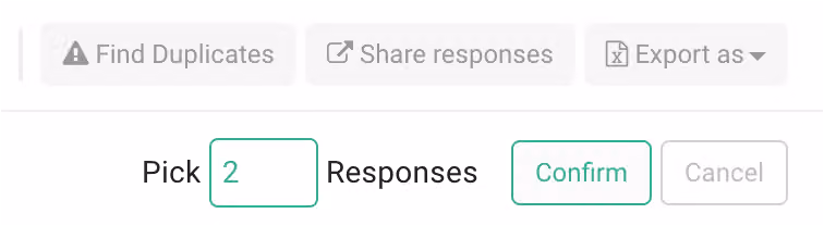 Random Picker setting for entering the number of winning responses to draw