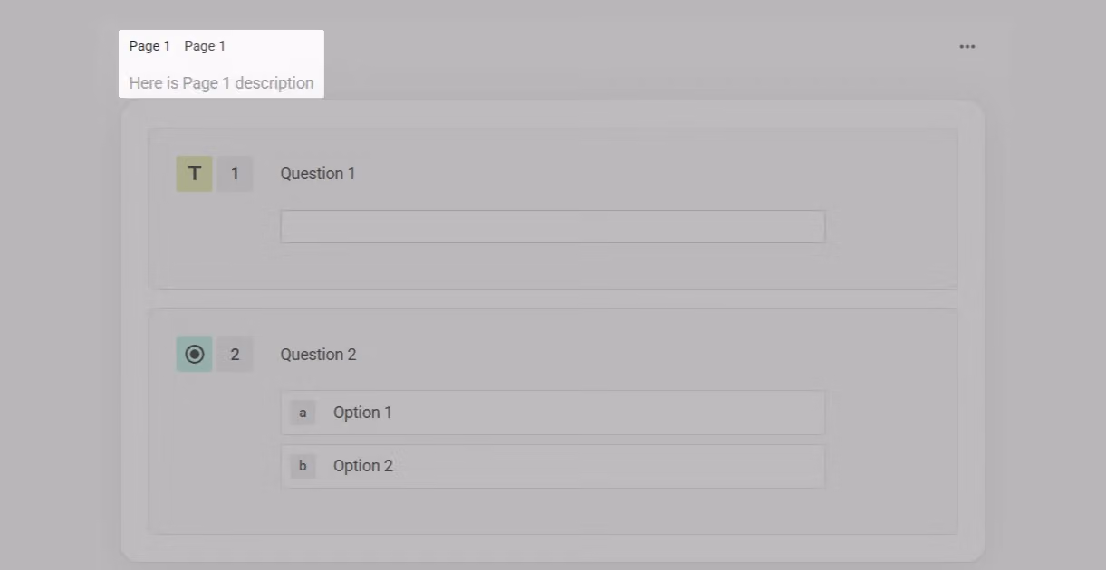 Page settings panel for editing the page title and adding annotation notes in the description
