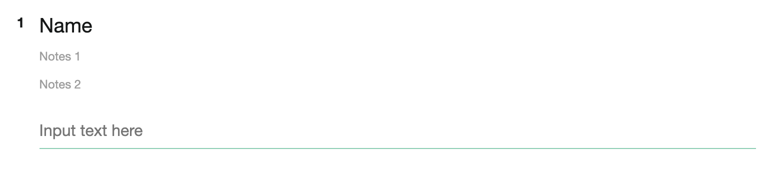 Live survey showing multi-line question notes created with the Style feature