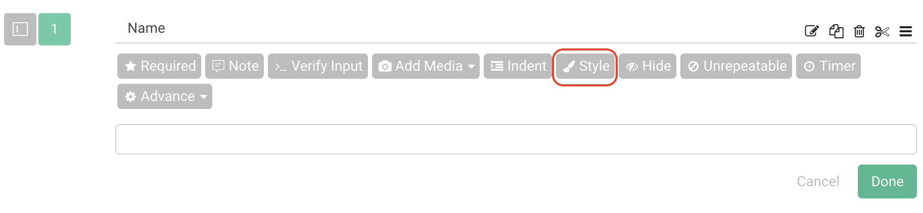 Style feature being used to add multi-line notes since Notes for Question does not support line breaks