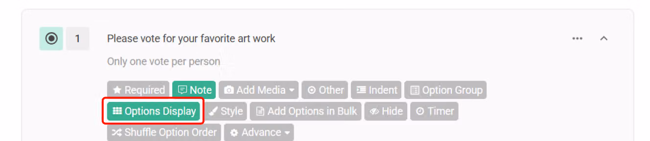Animated demonstration of Multiple Choice options changing from list view into a dropdown menu display