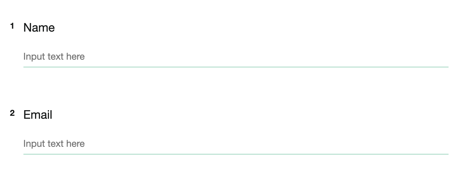 Live survey page showing the customer's phone number question hidden from view
