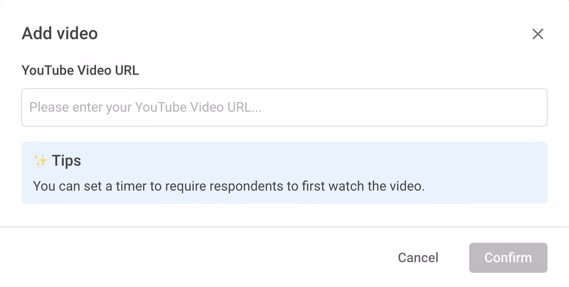 YouTube Shorts video inserted and playing within the survey