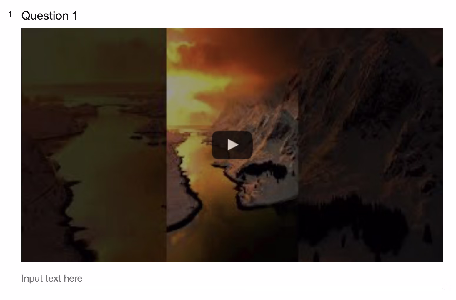 YouTube Shorts video displayed within the survey on a desktop screen, not filling the full width