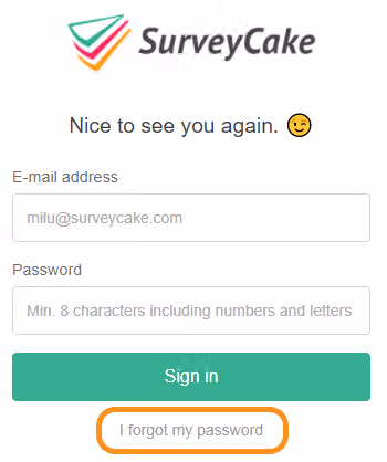 Login page with the 'Forgot your password?' link being clicked