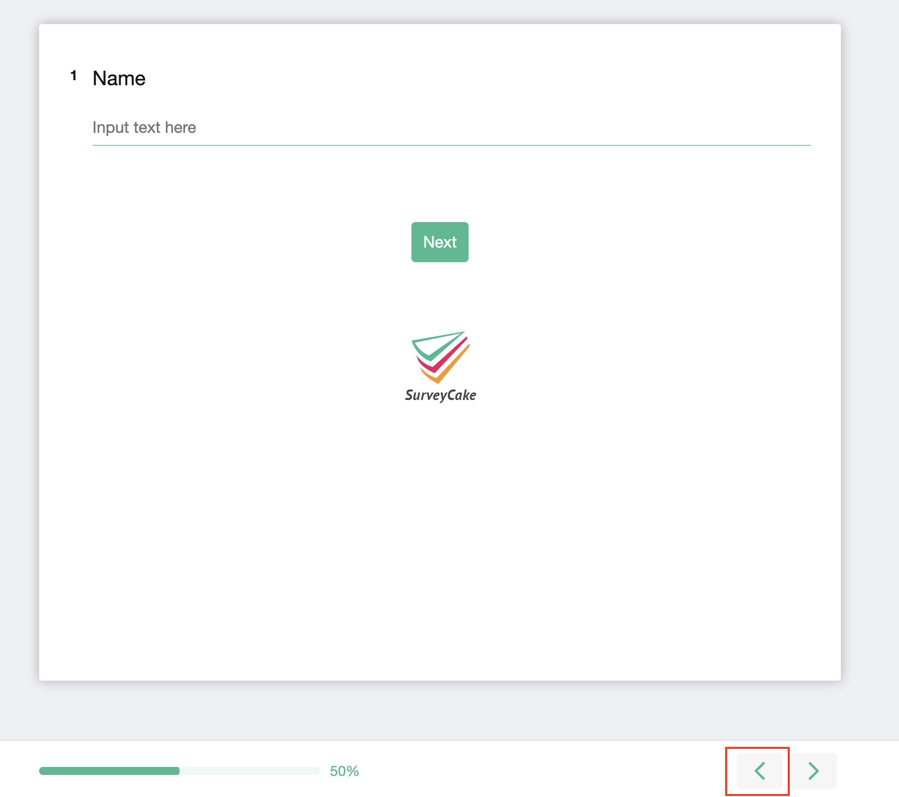 Survey settings for customizing the back navigation button text to make it clearer for respondents