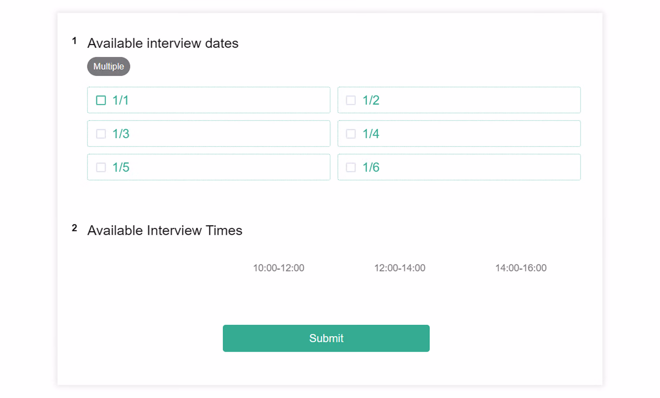 Survey response page showing no options in the Checkbox Matrix question when the subquestion source is unchecked