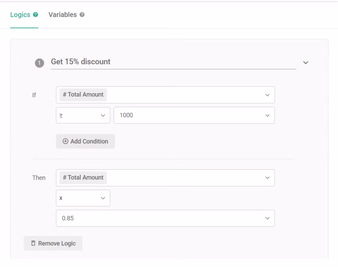 Setting screen for the Calculation Mode variable name and default value