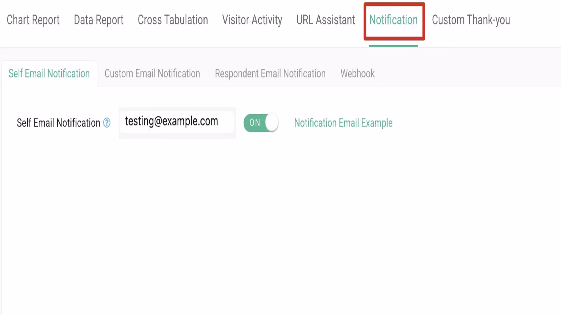 Selecting a specified question with Single Line Text validated as Email format