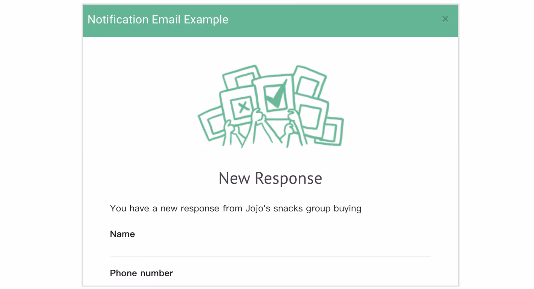 Customize Email Notification panel for editing the email subject line and content, available on Team plan and above