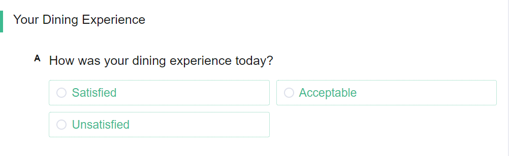 Published survey page showing an indented question with a letter-prefixed question number