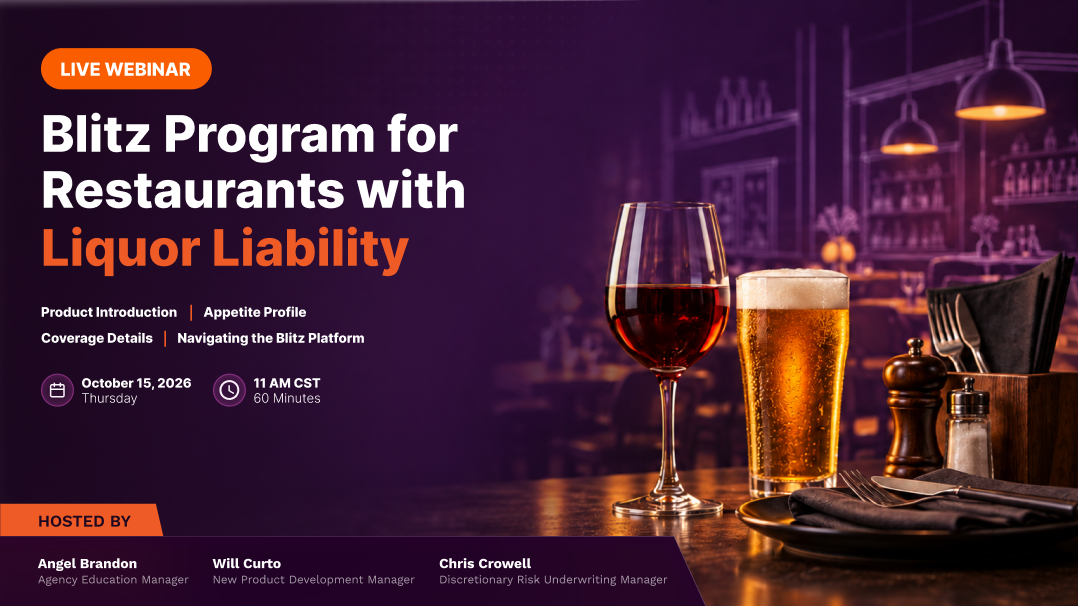 Blitz Program for Restaurants with Liquor Liability