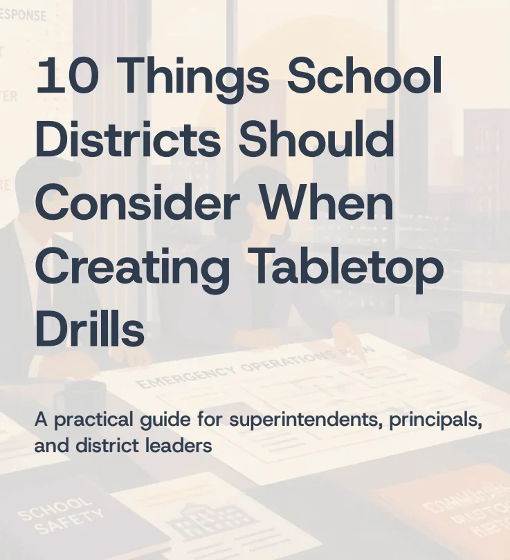 Cover of 10 Things School Districts Should Consider When Creating Tabletop Drills