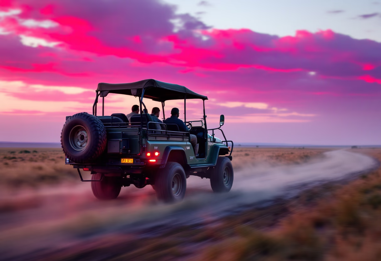 image of an open safari vehicle