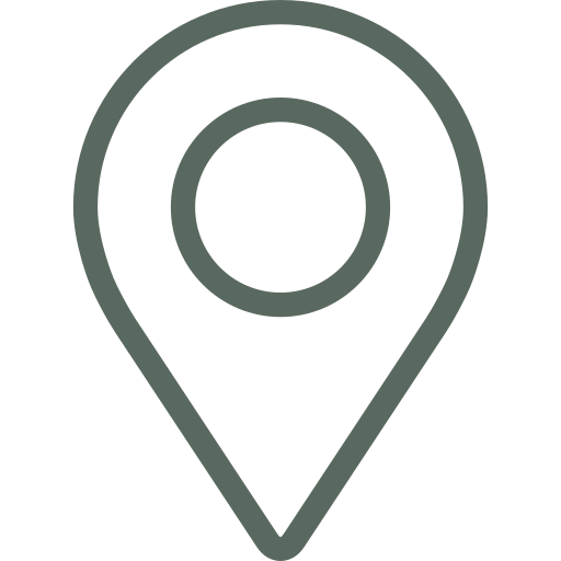 Simple location pin icon with a circle in the center and a pointed bottom.