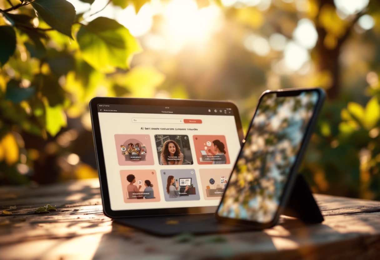 image of ai course modules on screen