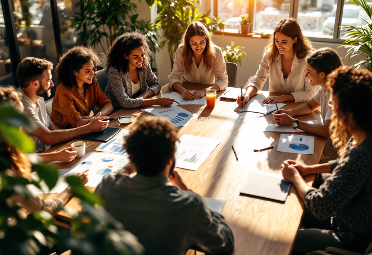 image of a business strategy session for data analytics and business intelligence