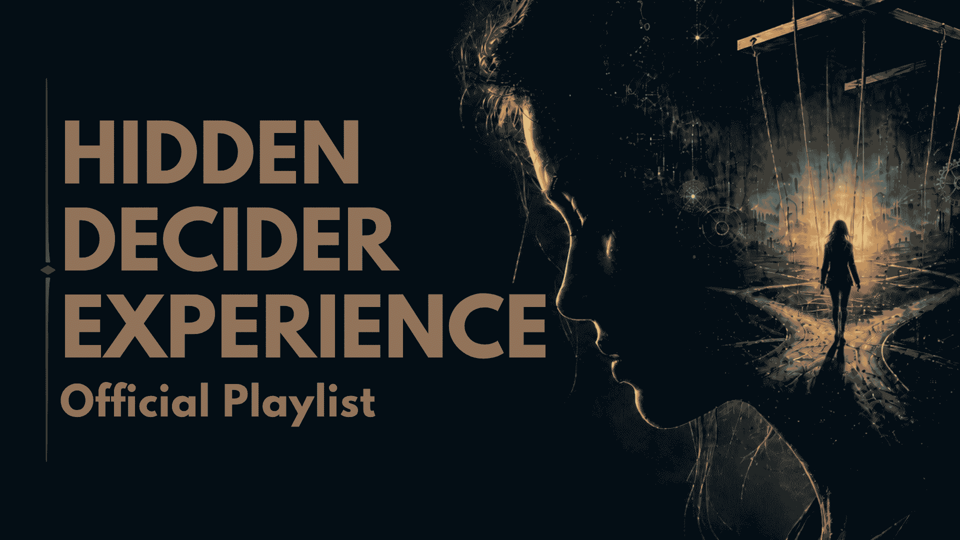 Hidden Decider Experience Official Playlist cover image showing a profile silhouette and the title Hidden Decider Experience Official Playlist