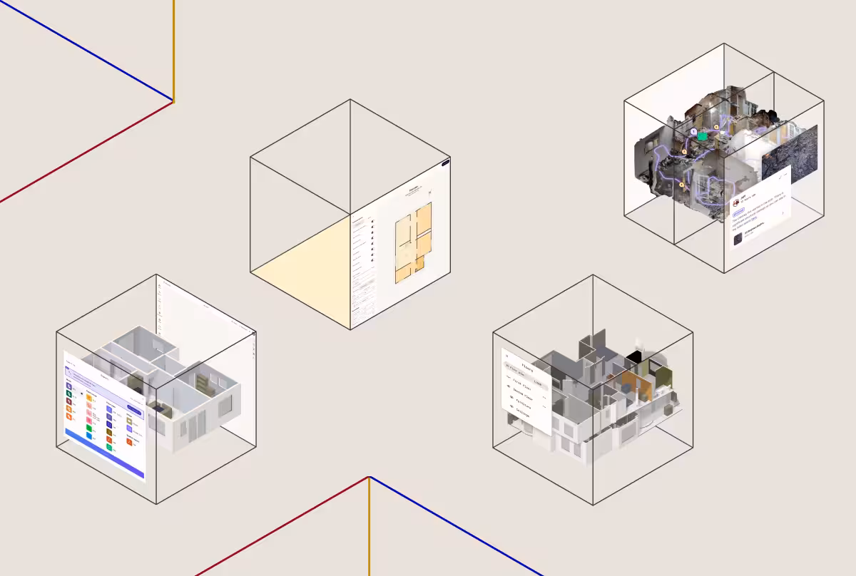 Isometric cube illustrations in Polycam's brand style