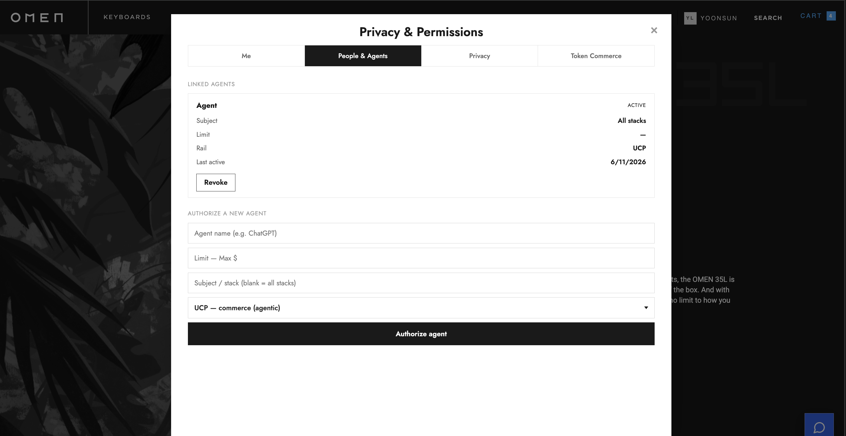 Dasboard and Account in 2 clicks navigation