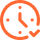 Orange clock icon with a circular arrow indicating advanced or repeat time.