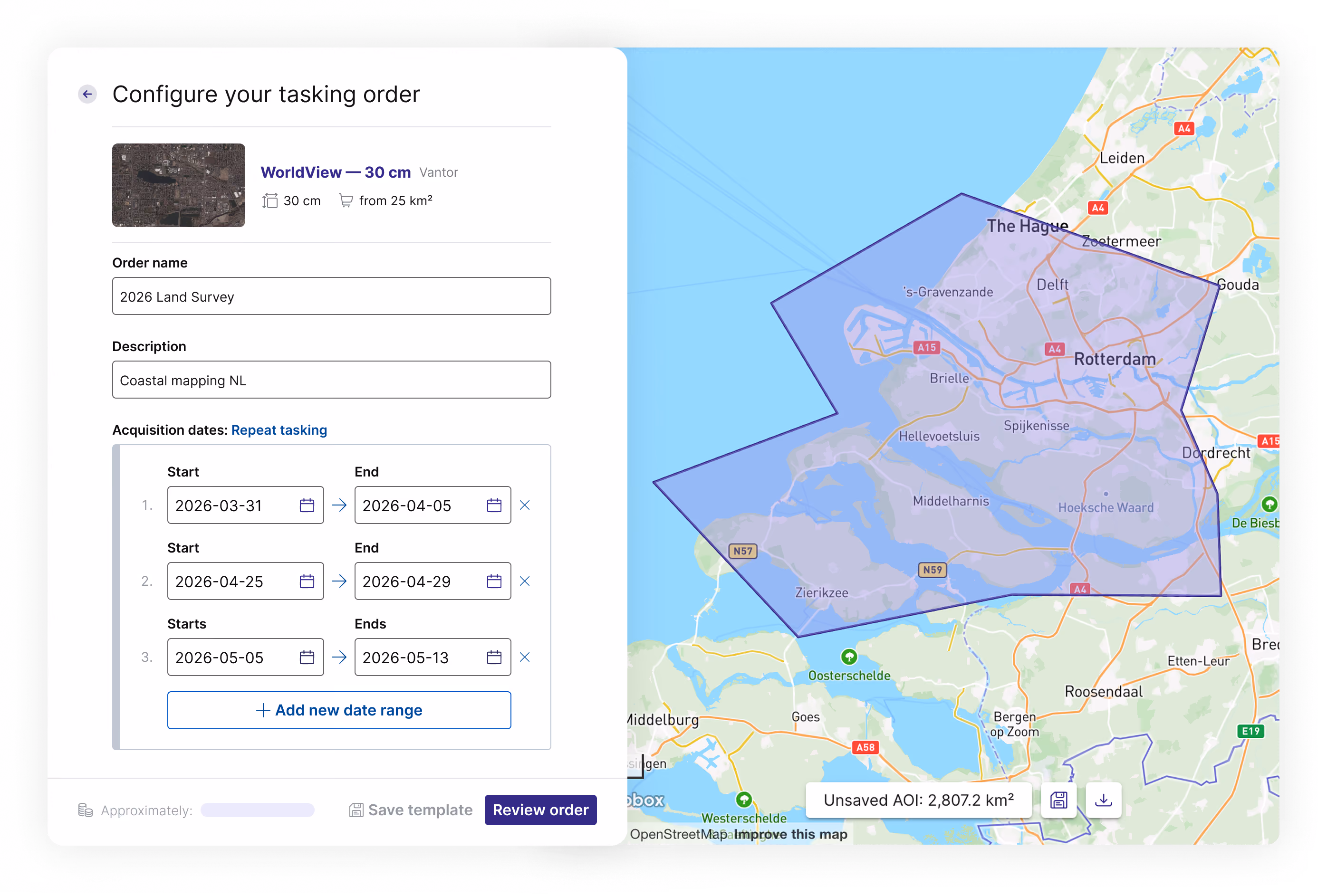 Tasking - Vantor - Configure Order