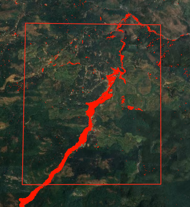 NDVI differential image visualized