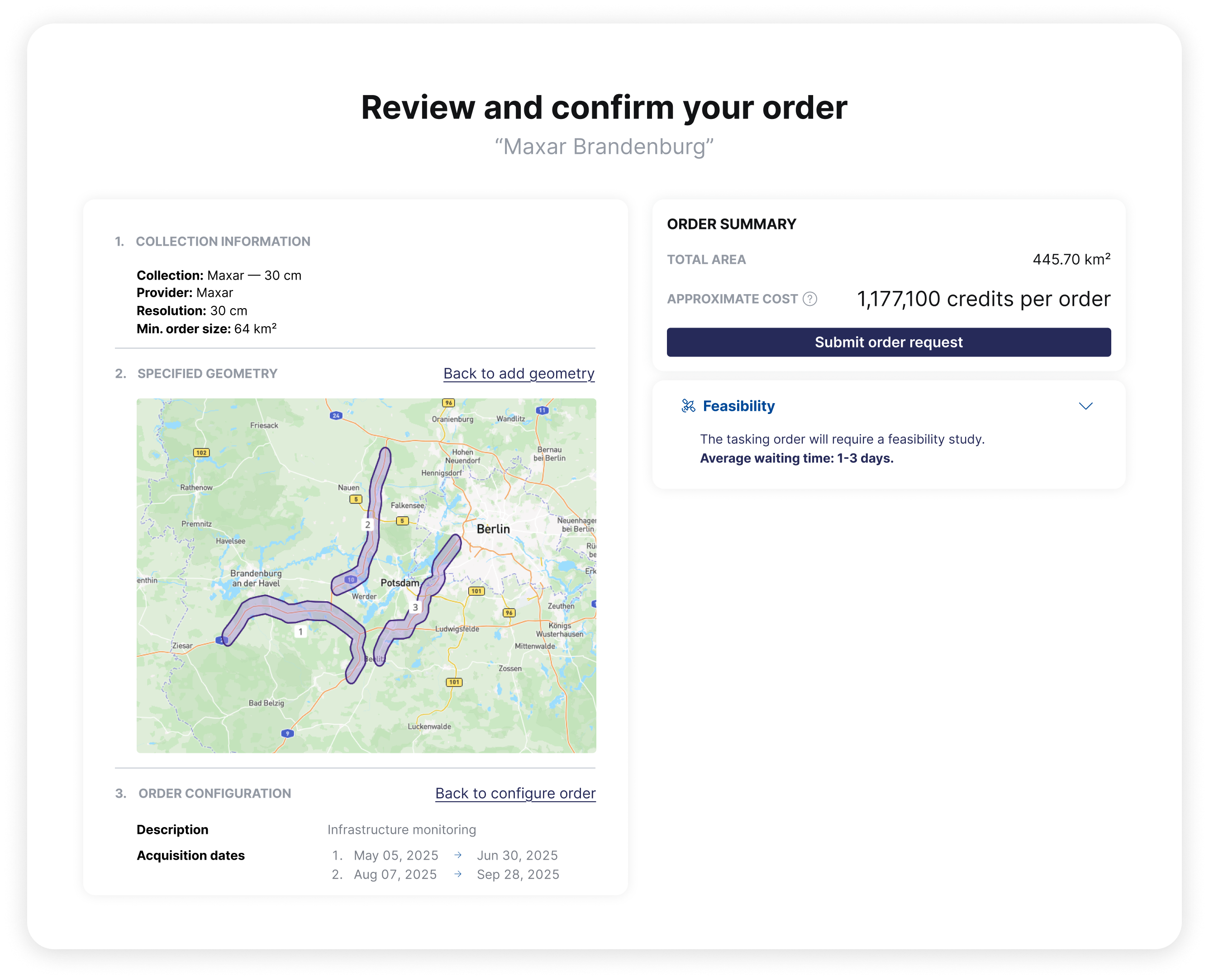 Tasking - Review order details