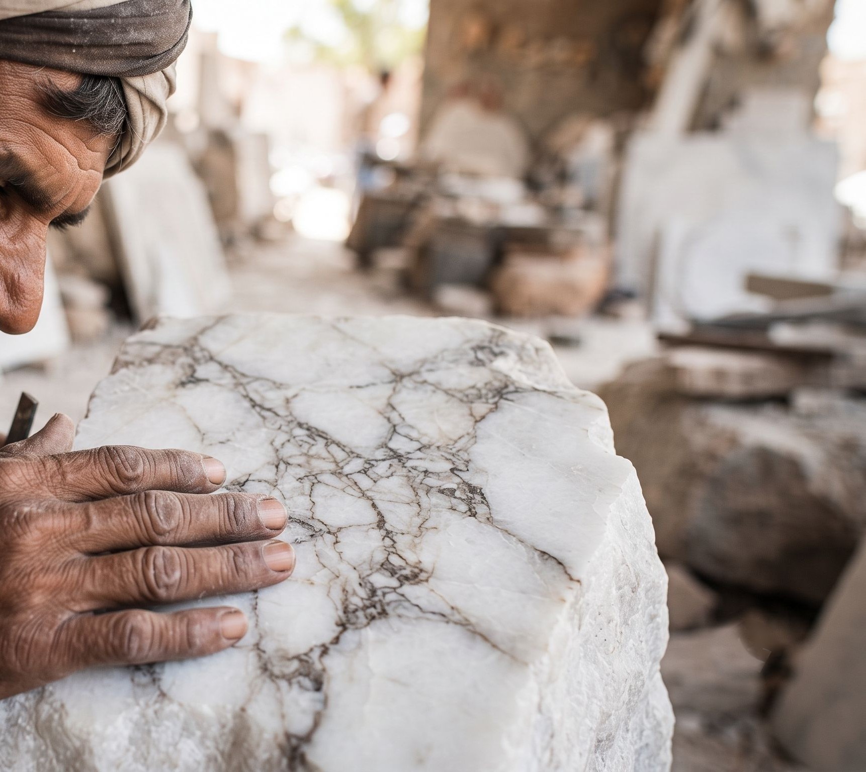 Handcrafted stonework in the Rockscape workshop