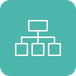 Icon representing workflow structure and operating systems