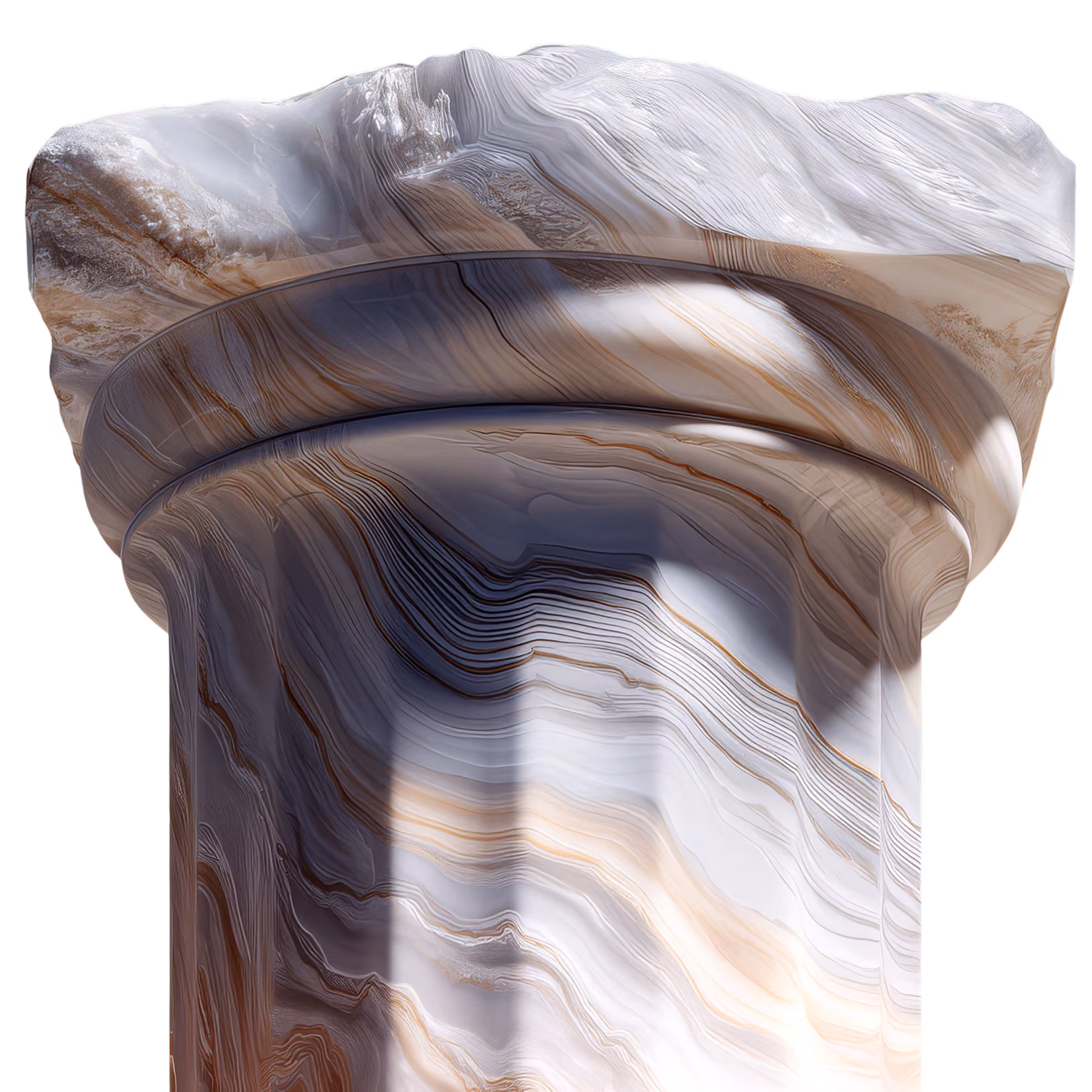 Marble column sculpture