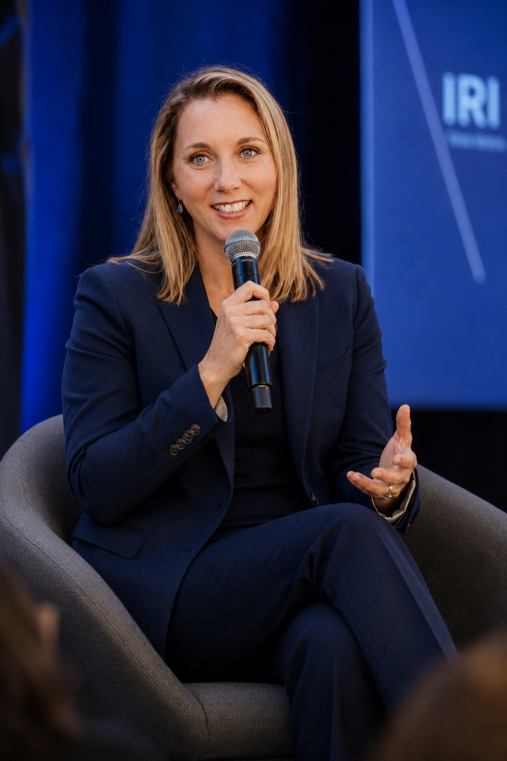 Katie Trauth Taylor speaking on an AI innovation panel