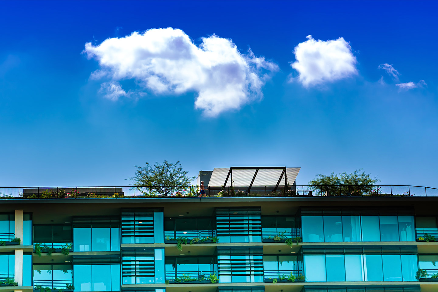 house with bright sky